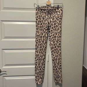 Leopard print Celestial Bodiez jogger style leggings with pocket size M